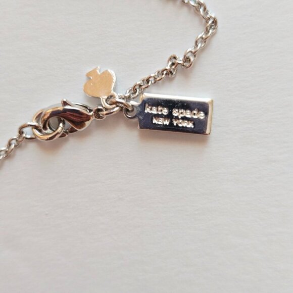 Kate Spade Long Station Resin Stones Yellow Gray Silver-Tone Chain Necklace - Picture 3 of 5